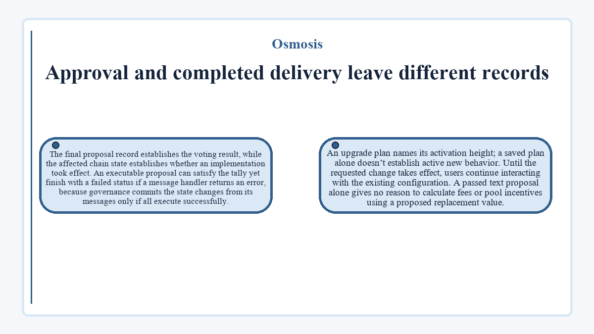 Osmosis - Approval and completed delivery leave different records - diagram